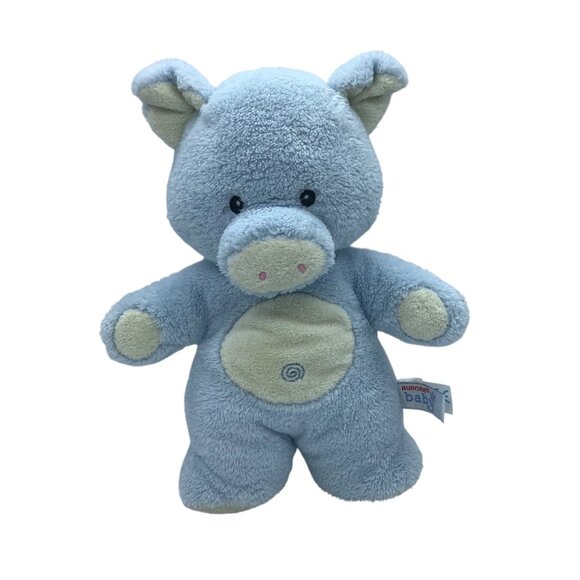 Aurora Baby Pastel Blue Plush Pig Piggy Stuffed Animal 12" Nursery Kawaii - Picture 1 of 7